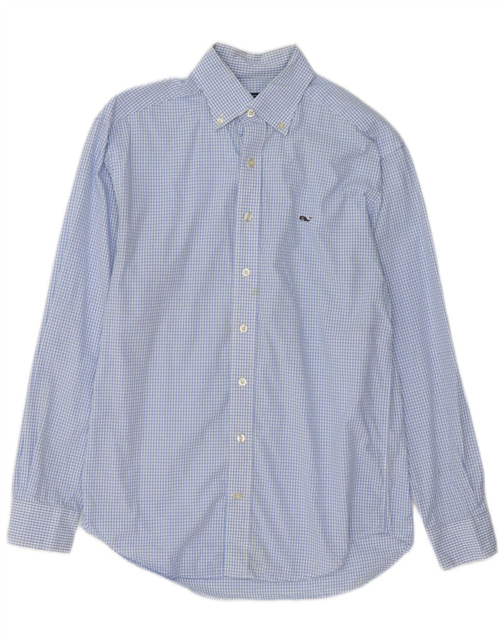 Camicia da uomo Vineyard Vines in cotone a quadri blu piccolo