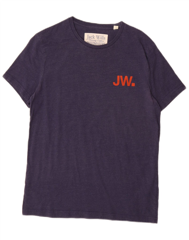 T-shirt grafica da uomo Jack Wills Top piccola in cotone blu navy