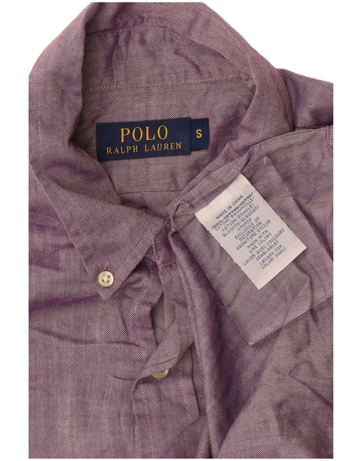 POLO RALPH LAUREN Camicia da uomo piccola in cotone spinato viola