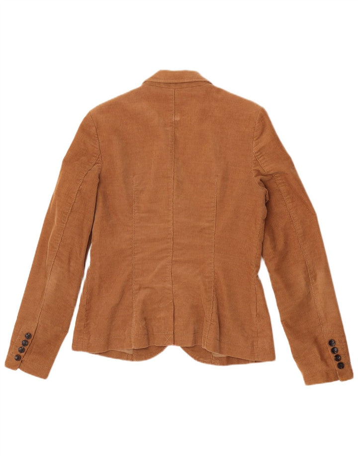 Giacca blazer in velluto a coste a 2 bottoni da donna Esprit UK 12 Cotone marrone medio