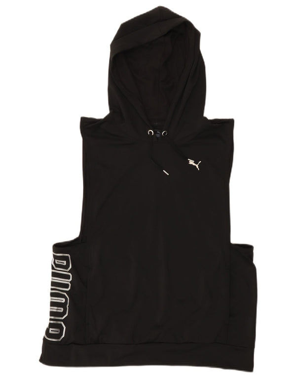 Felpa con cappuccio senza maniche grafica da donna Puma UK 12 Medium Nero Poliestere