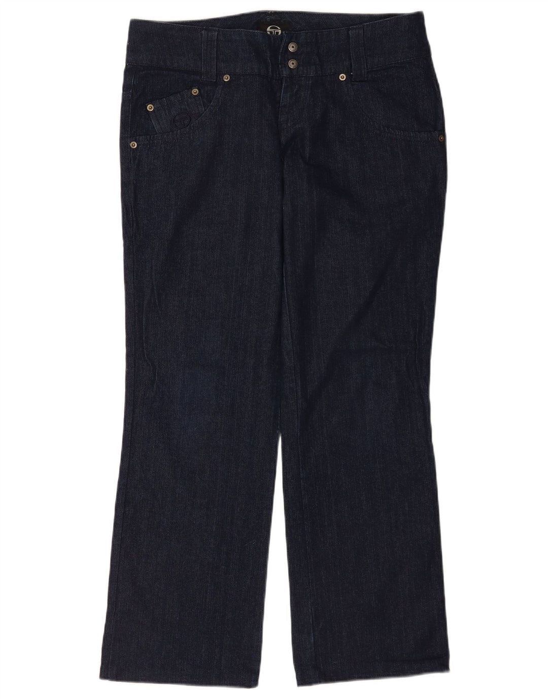Jeans dritti da donna Sergio Tacchini W31 L30 cotone blu navy