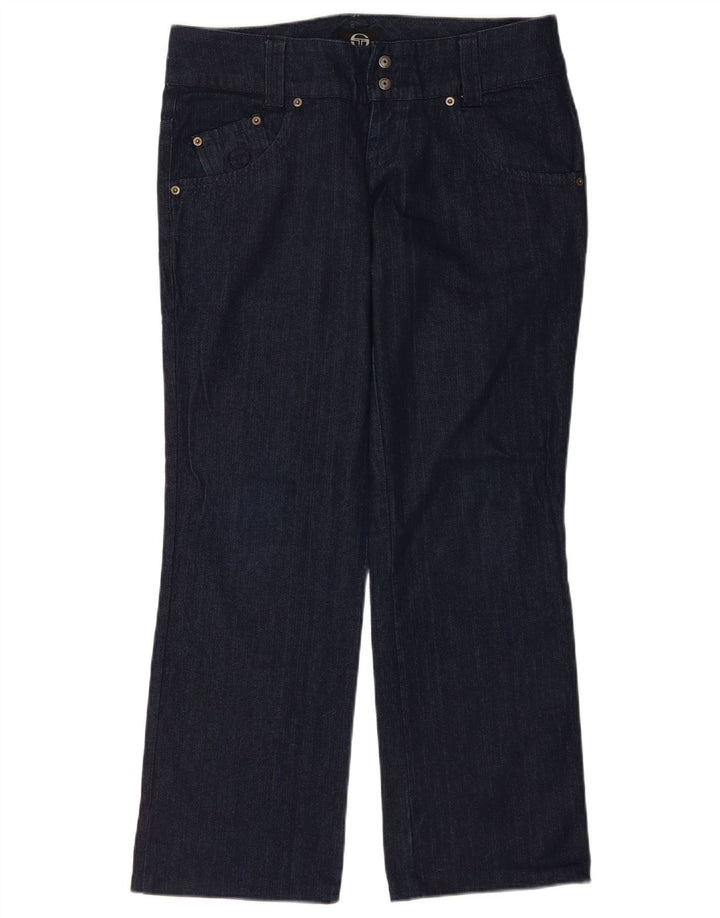 Jeans dritti da donna Sergio Tacchini W31 L30 cotone blu navy