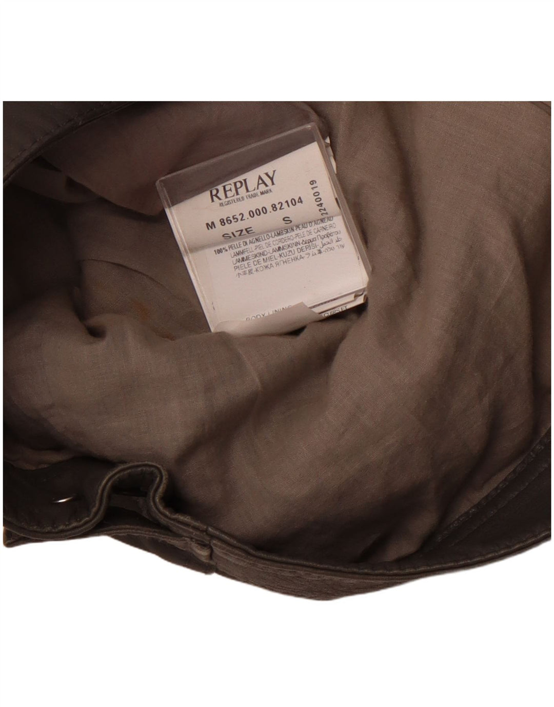 REPLAY Giacca in pelle da donna UK 10 Piccola pelle grigia