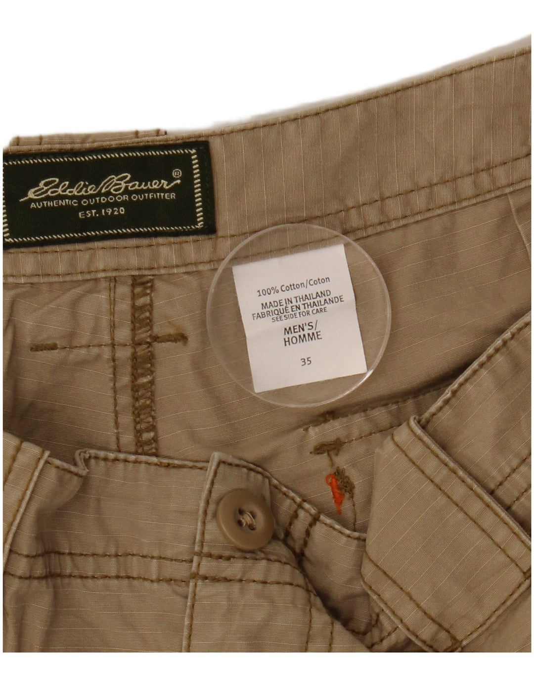 Pantaloncini cargo da uomo EDDIE BAUER W35 grandi in cotone beige