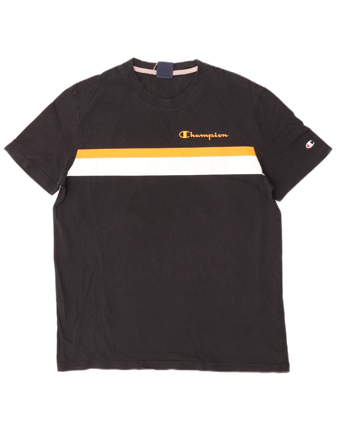 T-shirt da uomo Champion Top Small in cotone color block nero
