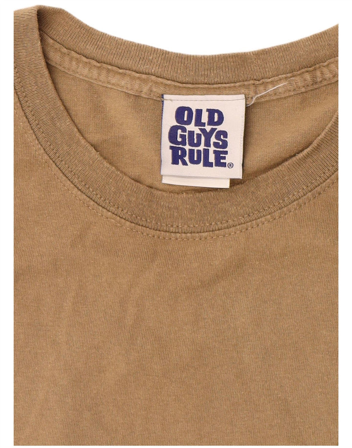 OLD GUYS RULE T-shirt grafica da uomo Top XL in cotone beige