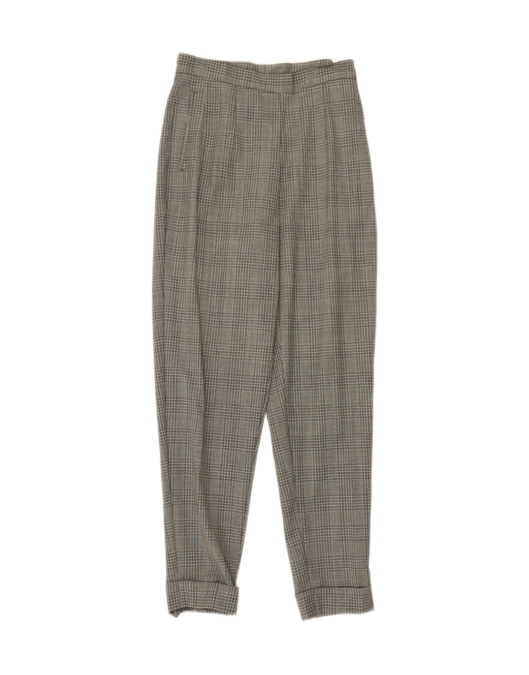 VINTAGE Womens Casual Trousers IT 46 Large W28 L29 Grey Houndstooth Vintage Vintage and Second-Hand Vintage from Messina Hembry 