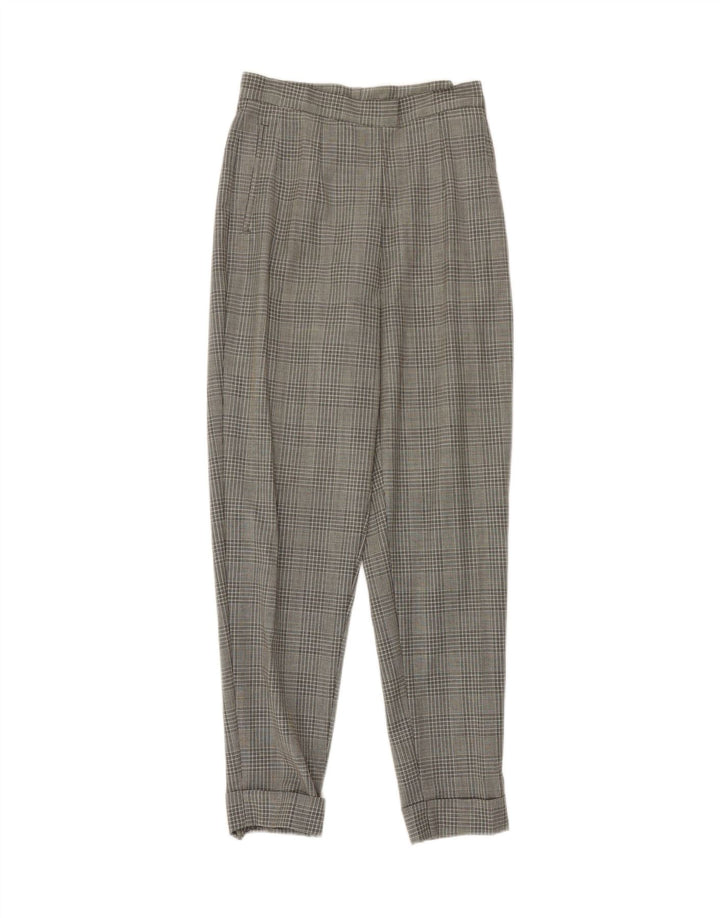 VINTAGE Womens Casual Trousers IT 46 Large W28 L29 Grey Houndstooth Vintage Vintage and Second-Hand Vintage from Messina Hembry 