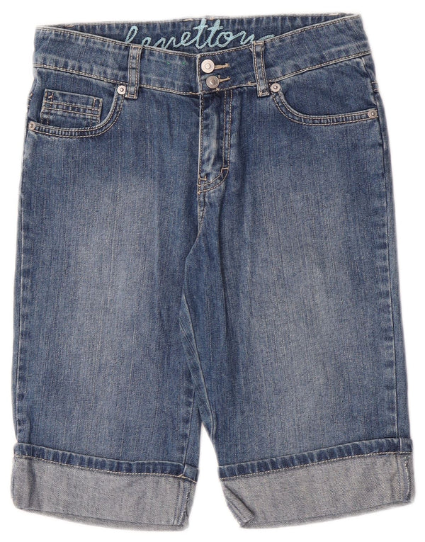 Pantaloncini di jeans da bambino Benetton 11-12 anni XL W27 Blu Cotone