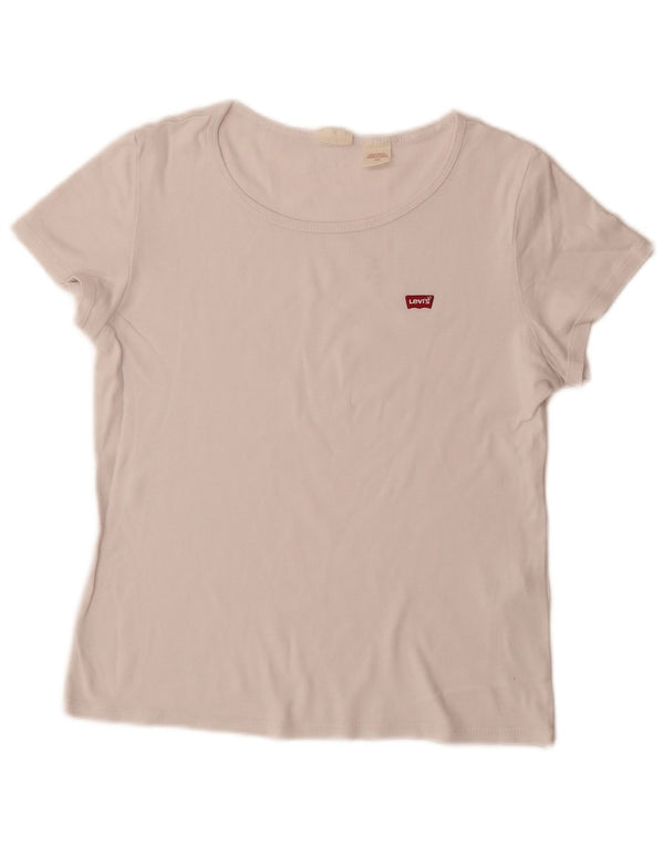 T-shirt da donna Levi's Top UK 14 grande cotone bianco