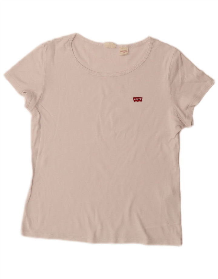T-shirt da donna Levi's Top UK 14 grande cotone bianco