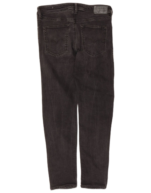 Diesel Uomo Buster Regular Slim Jeans affusolati W32 L30 Cotone Nero