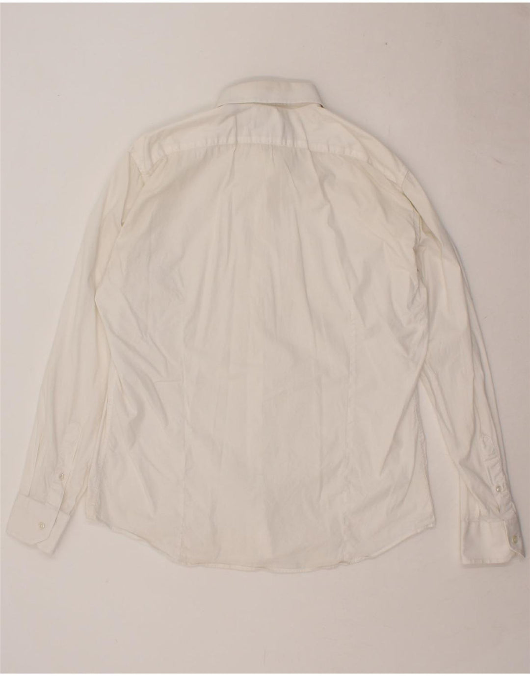 TRUSSARDI Mens Shirt Size 43 16 3/4  Large White Vintage Trussardi and Second-Hand Trussardi from Messina Hembry 