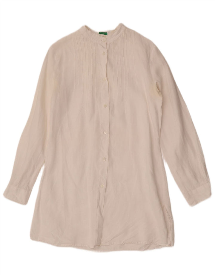 Abito camicia da donna Benetton UK 10 piccolo bianco