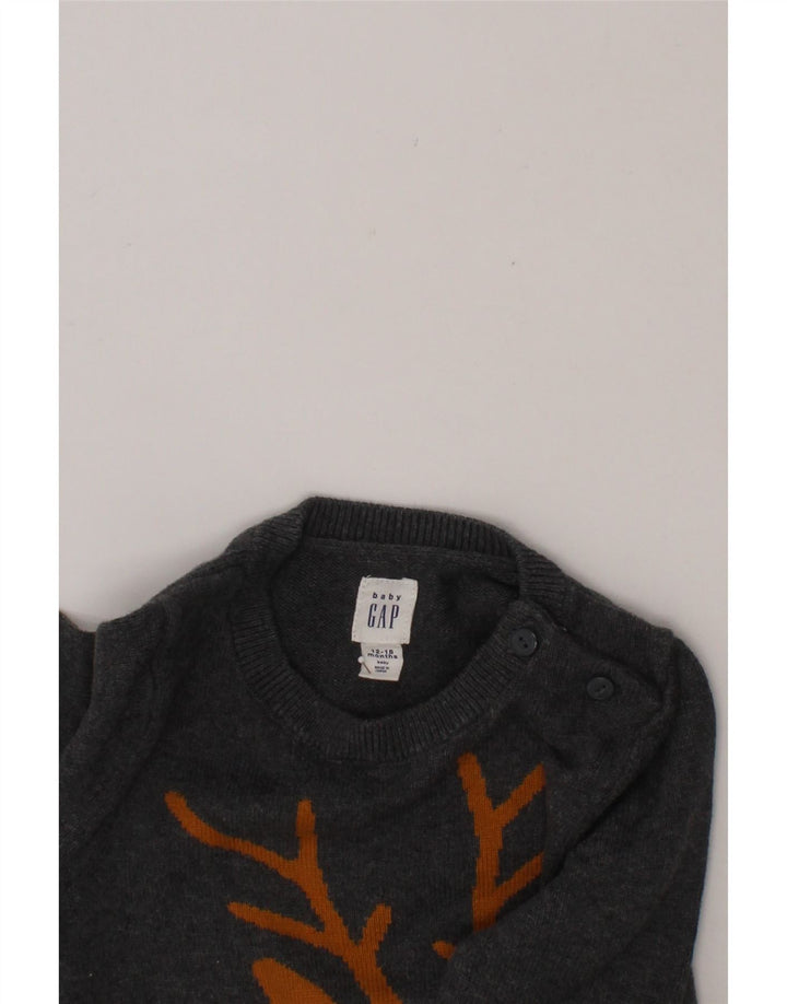 GAP Baby Boys Graphic Long Sleeve Jumpsuit 12-18 Months  Grey Vintage Gap and Second-Hand Gap from Messina Hembry 
