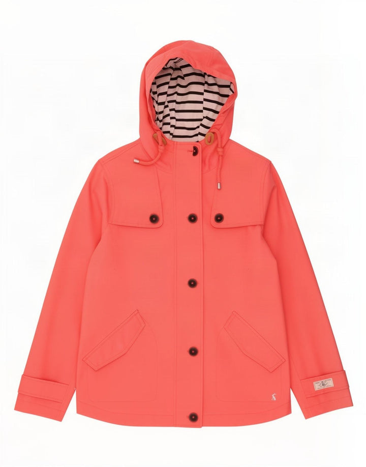 Giacca antipioggia con cappuccio da donna Joules UK 12 cotone rosa medio