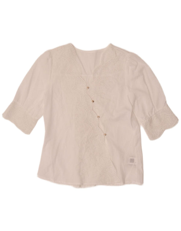 Camicetta da donna a maniche corte Shein UK 14 Poliestere floreale bianco medio