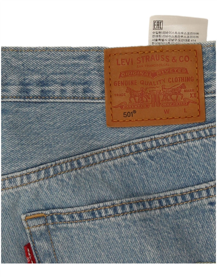 Jeans dritti invecchiati 501 da donna Levi's W28 L28 cotone blu