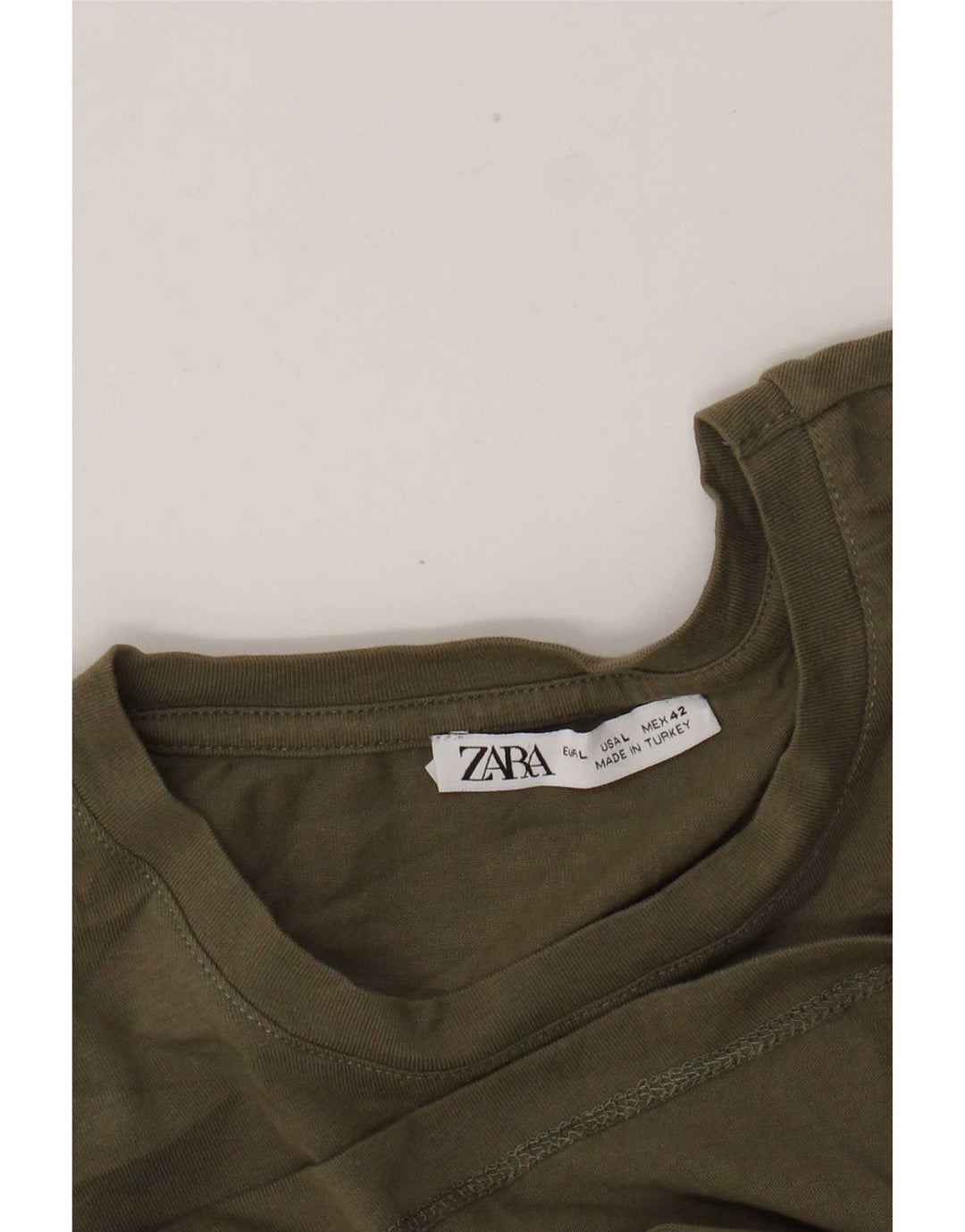 T-shirt Zara da uomo Top Large color kaki