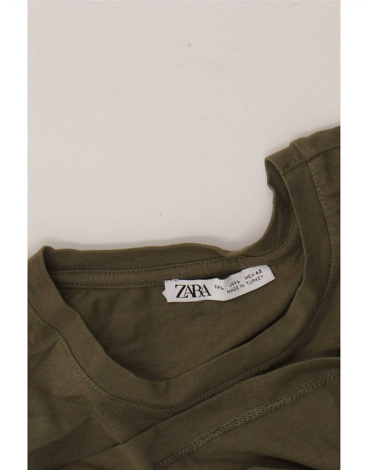 T-shirt Zara da uomo Top Large color kaki