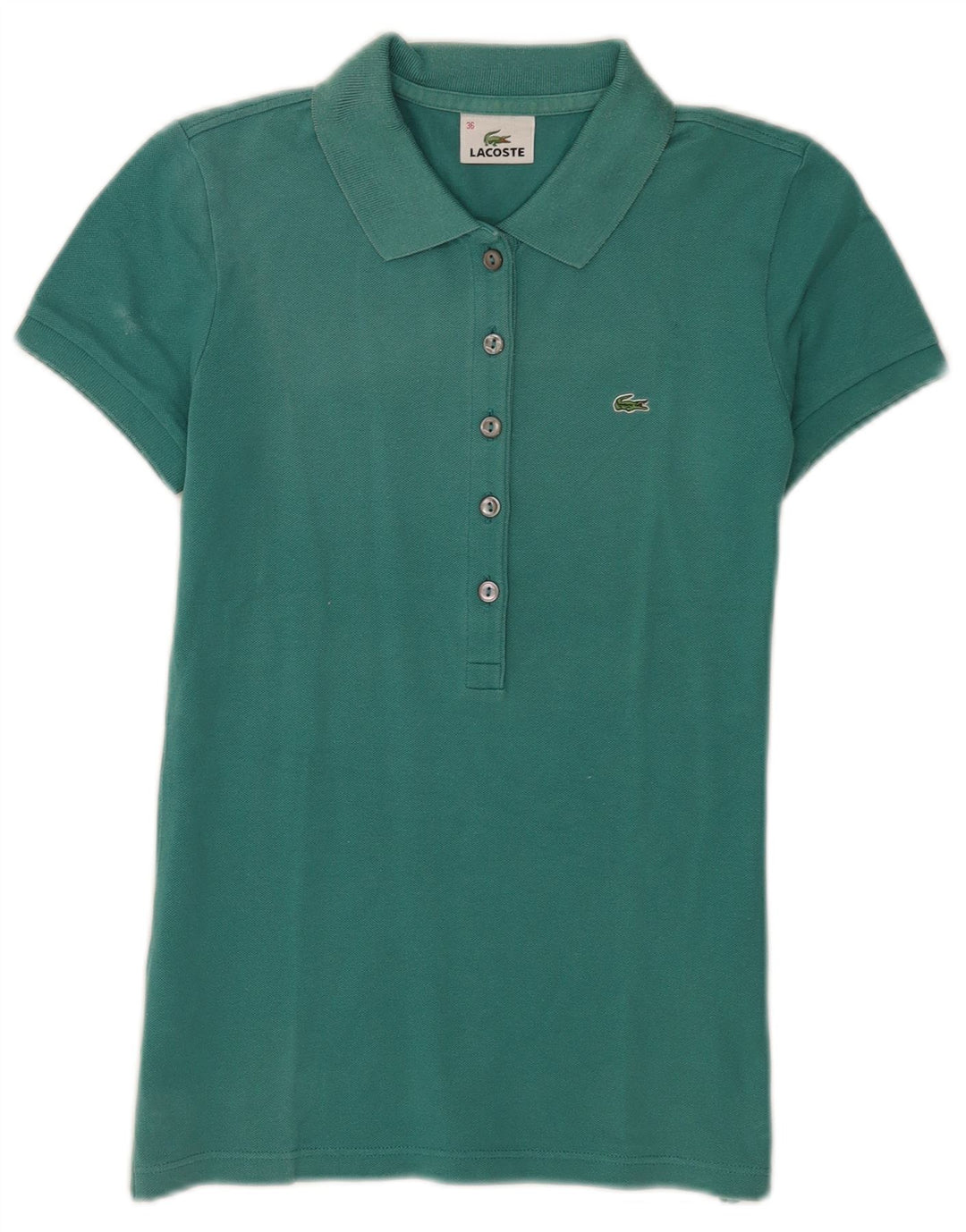 Polo da donna Lacoste taglia 36 piccola in cotone turchese