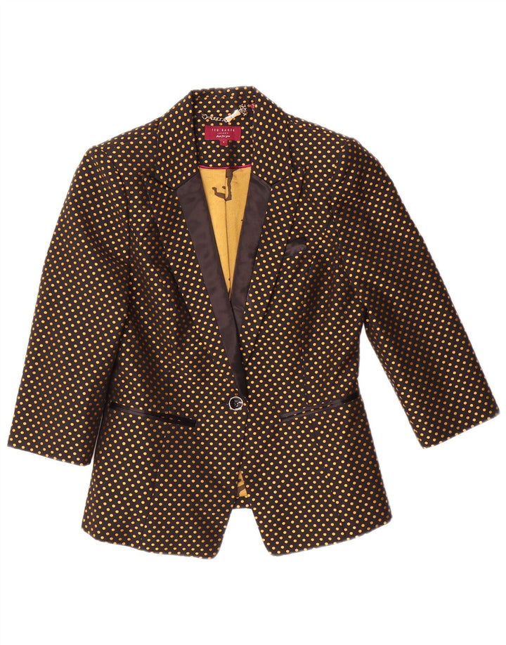 Giacca blazer da donna con maniche a 3/4 TED BAKER taglia 2 piccolo a pois neri