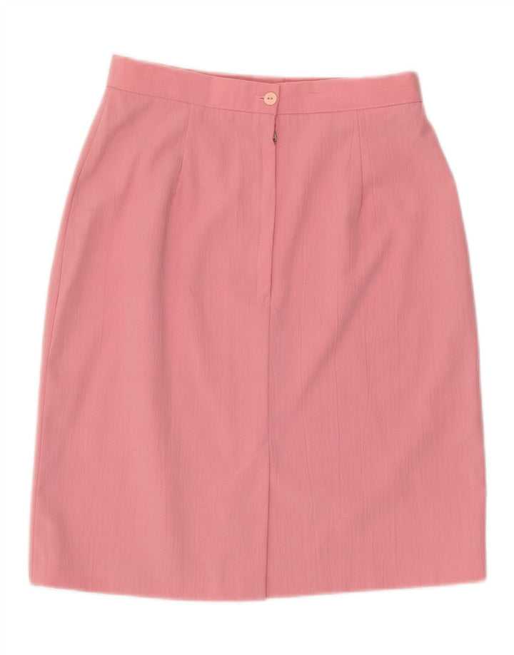 VINTAGE Womens Pencil Skirt UK 12 Medium W26  Pink Polyester Vintage Vintage and Second-Hand Vintage from Messina Hembry 