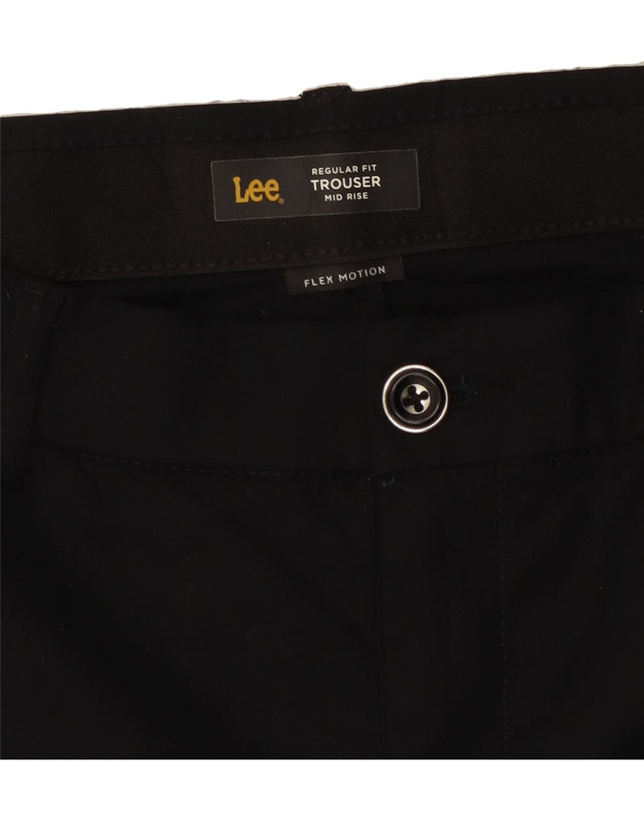 LEE Womens Mid Rise Regular Fit Casual Trousers US 6 Medium W30 L31 Black Vintage Lee and Second-Hand Lee from Messina Hembry 