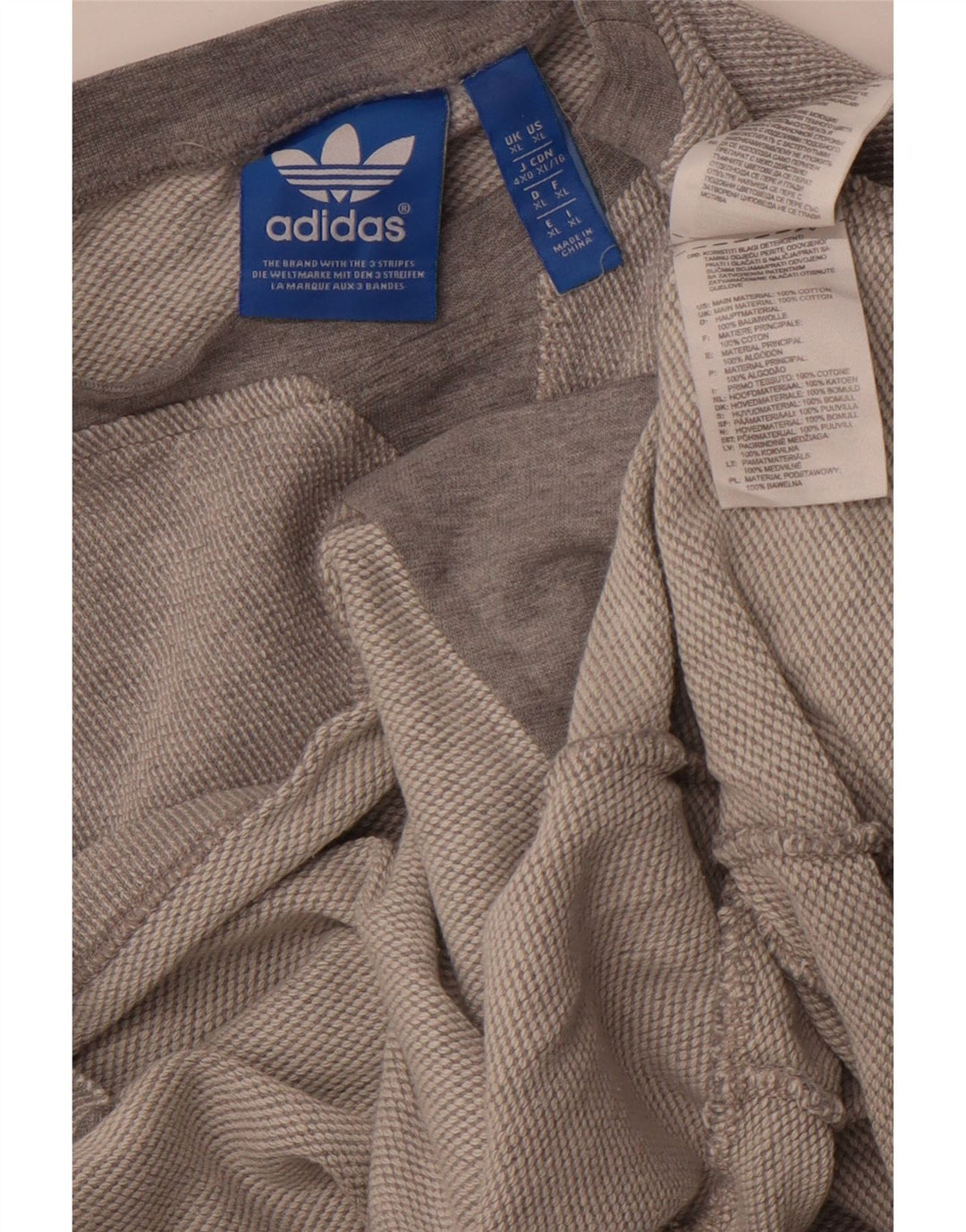 Felpa oversize da donna ADIDAS UK 18 XL cotone grigio