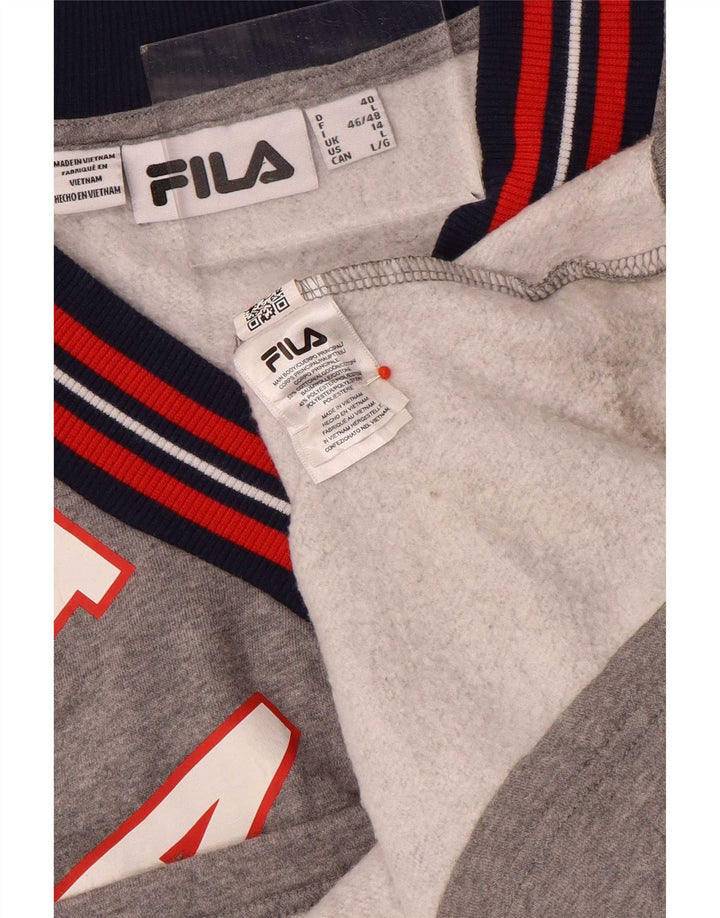Felpa grafica da donna Fila Jumper UK 14 Large Grey Colourblock