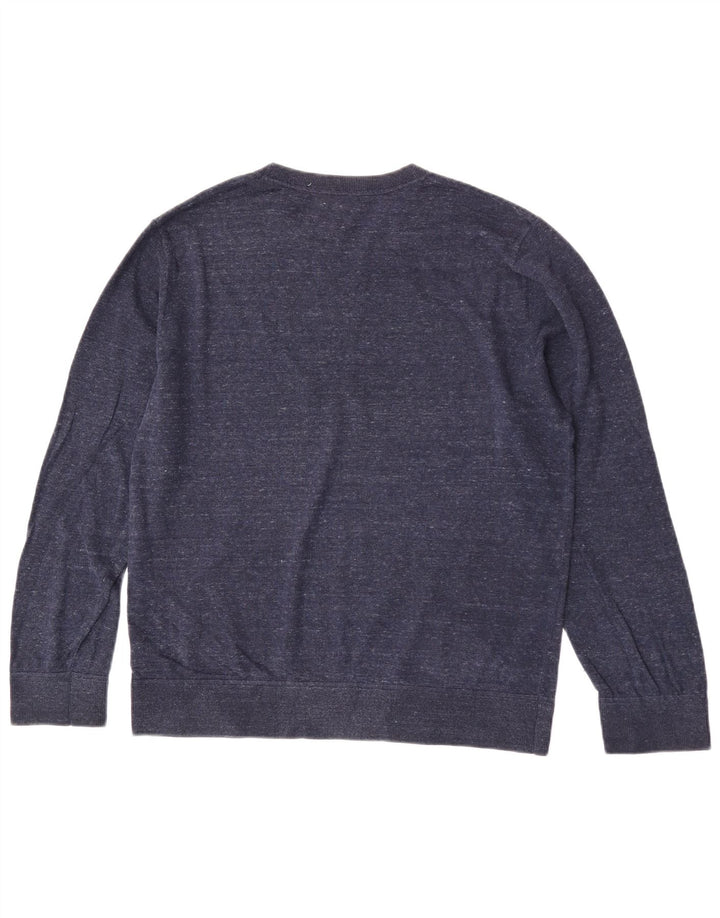 Maglione maglione girocollo da uomo Gap grande cotone screziato blu navy