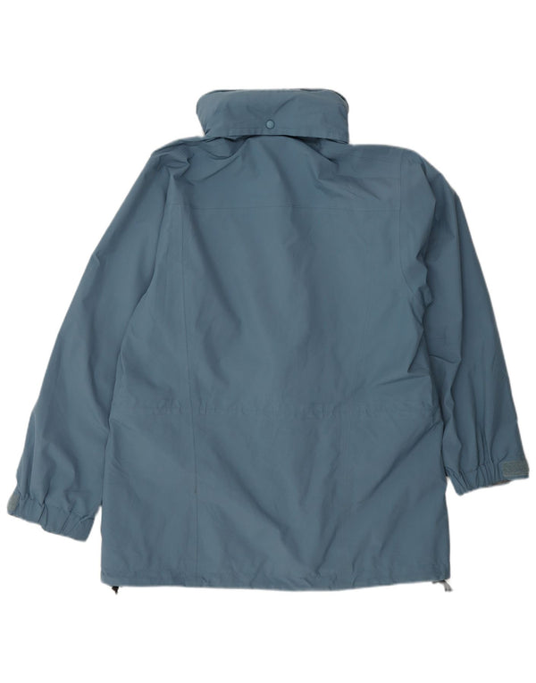 MOUNTAIN EQUIPMENT Womens Hooded Rain Jacket UK 14 Medium Blue Polyester