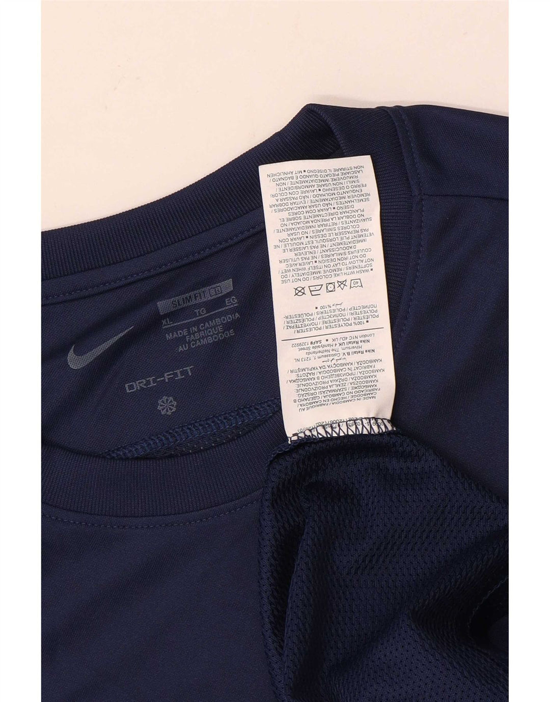 Nike Uomo Dri Fit Slim Fit Top manica lunga XL blu navy poliestere