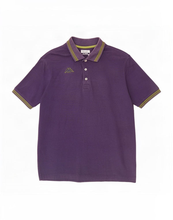 Polo Kappa Uomo XL Viola a Righe in Cotone