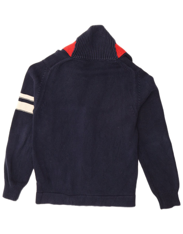 FRED PERRY Maglione cardigan da uomo in cotone color block medio blu navy