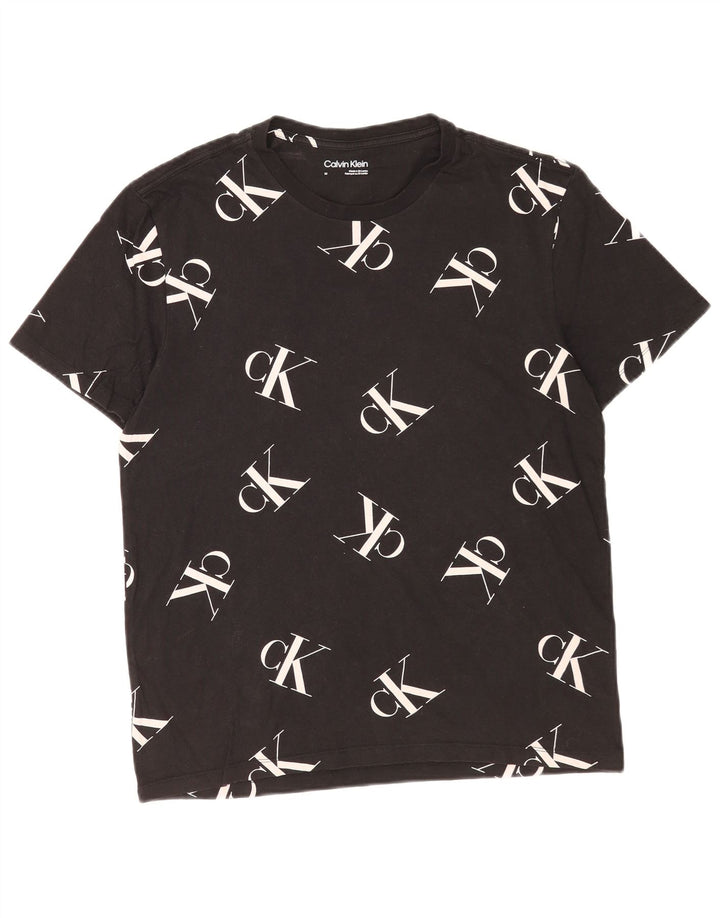 T-shirt grafica da uomo Calvin Klein Top in cotone nero medio