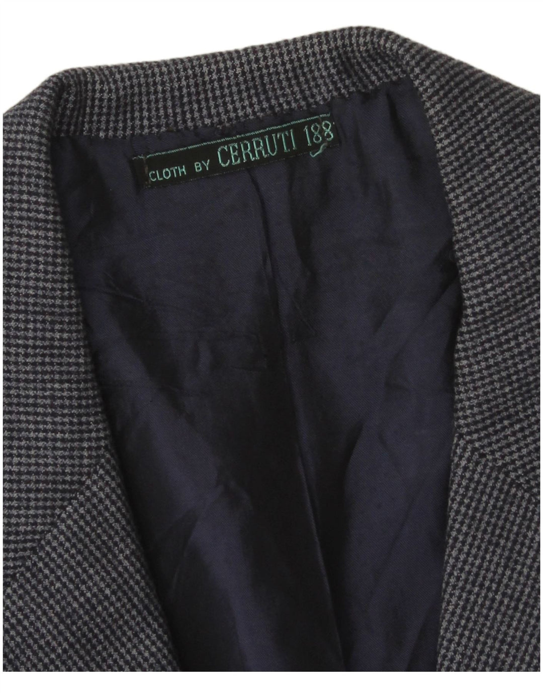 Giacca blazer da uomo a 2 bottoni Cerruti 1881 UK 38 medio blu navy a quadri