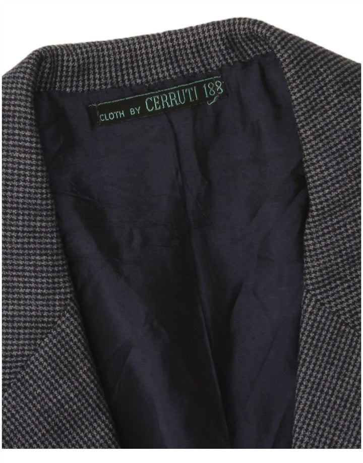 Giacca blazer da uomo a 2 bottoni Cerruti 1881 UK 38 medio blu navy a quadri