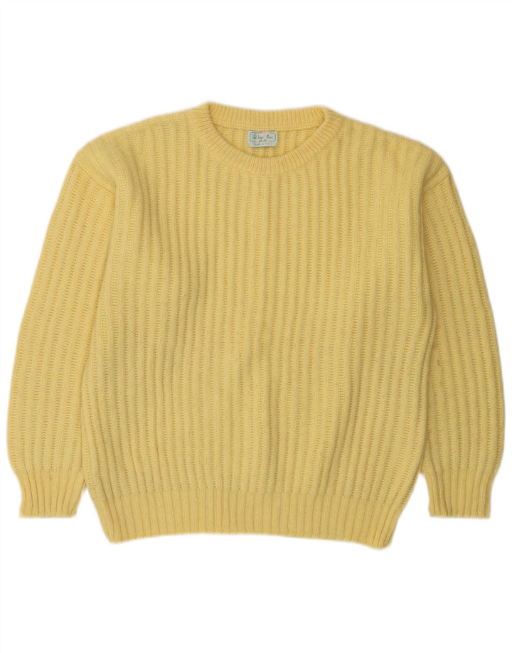 Maglione maglione girocollo da uomo Benetton IT 48 Acrilico giallo medio