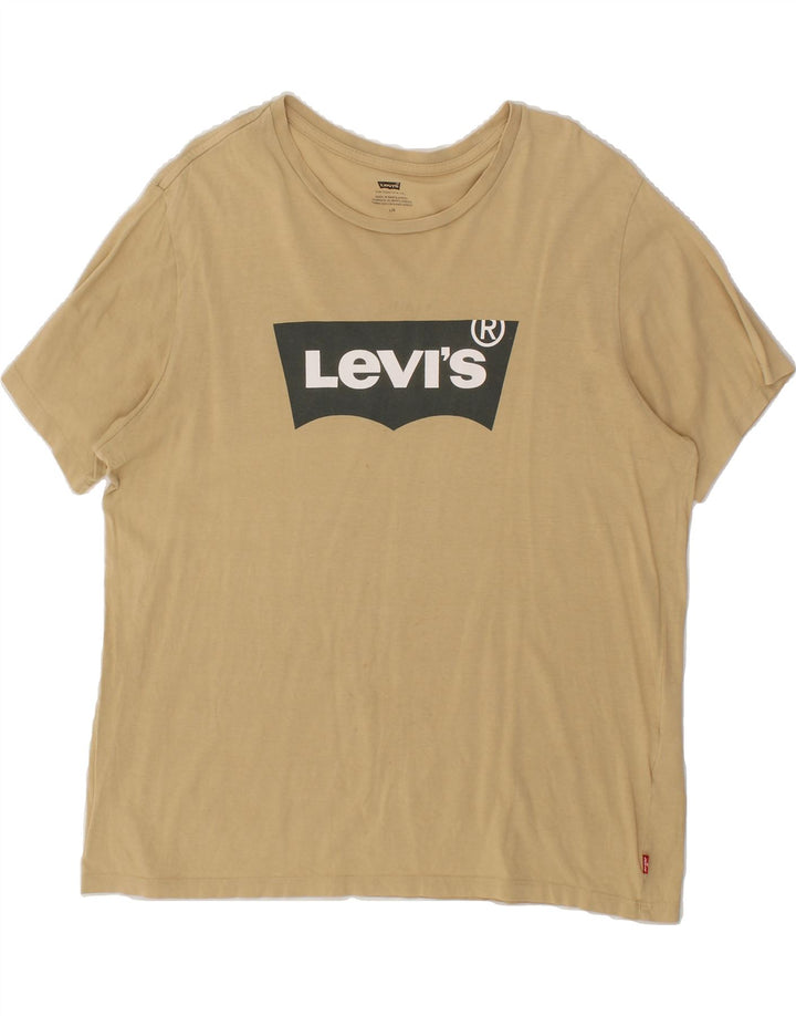LEVI'S Mens Graphic T-Shirt Top Large Beige Cotton Vintage Levi's and Second-Hand Levi's from Messina Hembry 