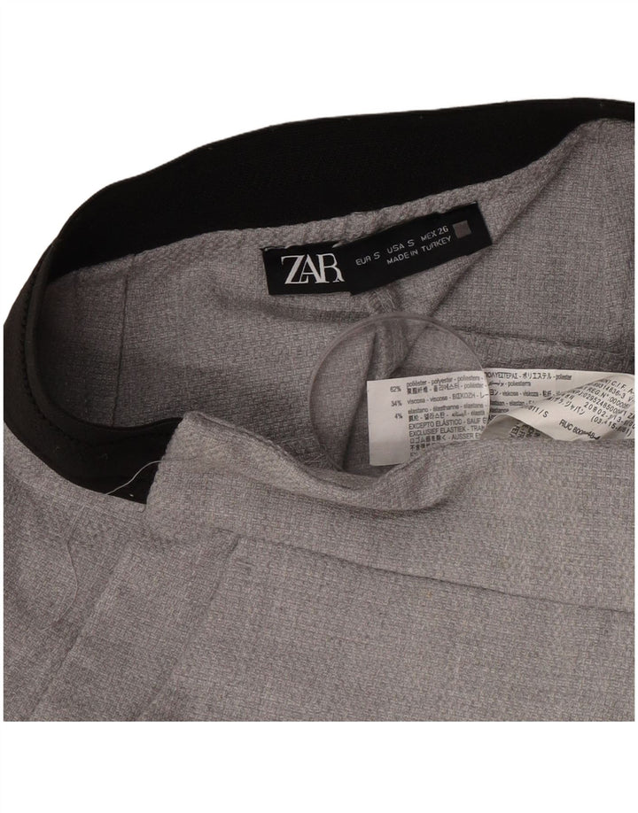 Pantaloni da abito slim da donna Zara piccoli W26 L28 poliestere grigio