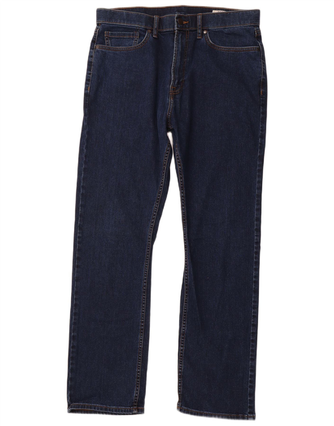 MARKS & SPENCER Jeans dritti regolari da uomo W34 L31 cotone blu navy