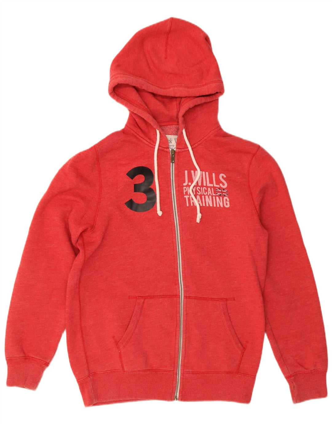Maglione con cappuccio con zip grafica da uomo Jack Wills piccolo in cotone rosso