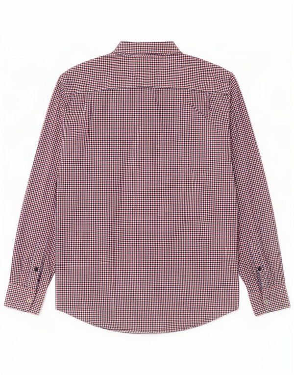 Tommy Hilfiger Mens Regular Fit Shirt Large Red Check Cotton
