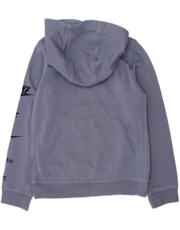 Felpa con cappuccio grafica Nike Swoosh da ragazzo, 8-9 anni, piccola, in cotone blu