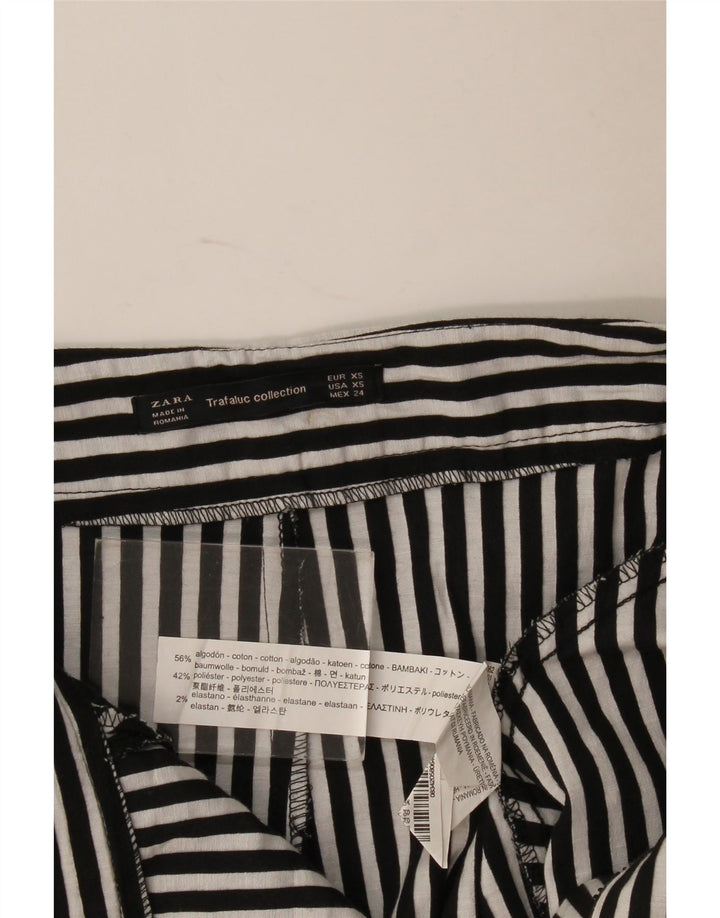 Gonna corta da donna Zara UK 4 XS in cotone a righe nere