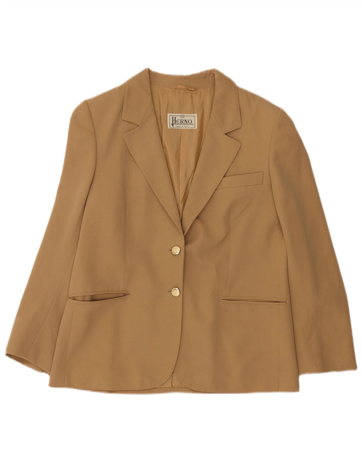 Giacca Blazer a 2 Bottoni Herno da Donna IT 50 XL Beige Lana