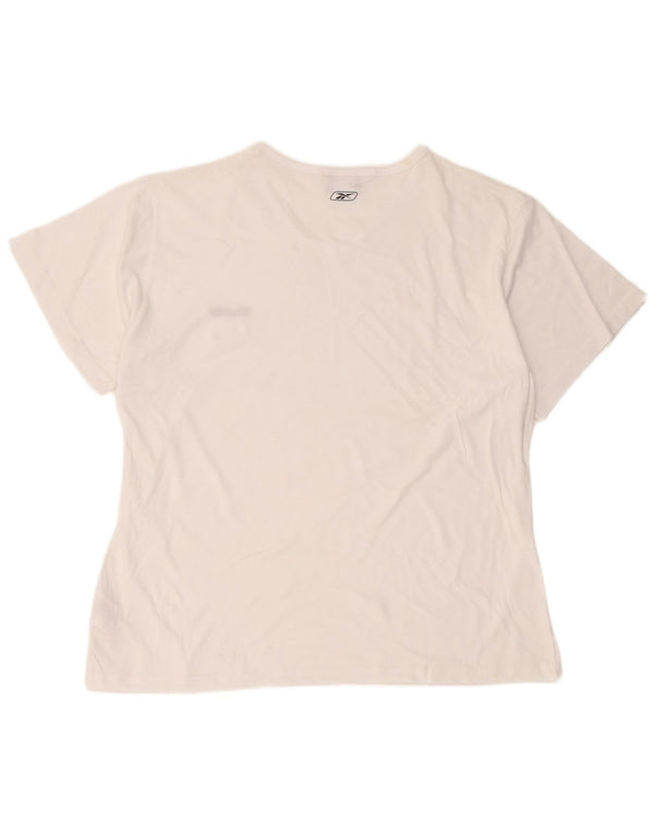 T-shirt Reebok da donna Top UK 24 4XL cotone bianco