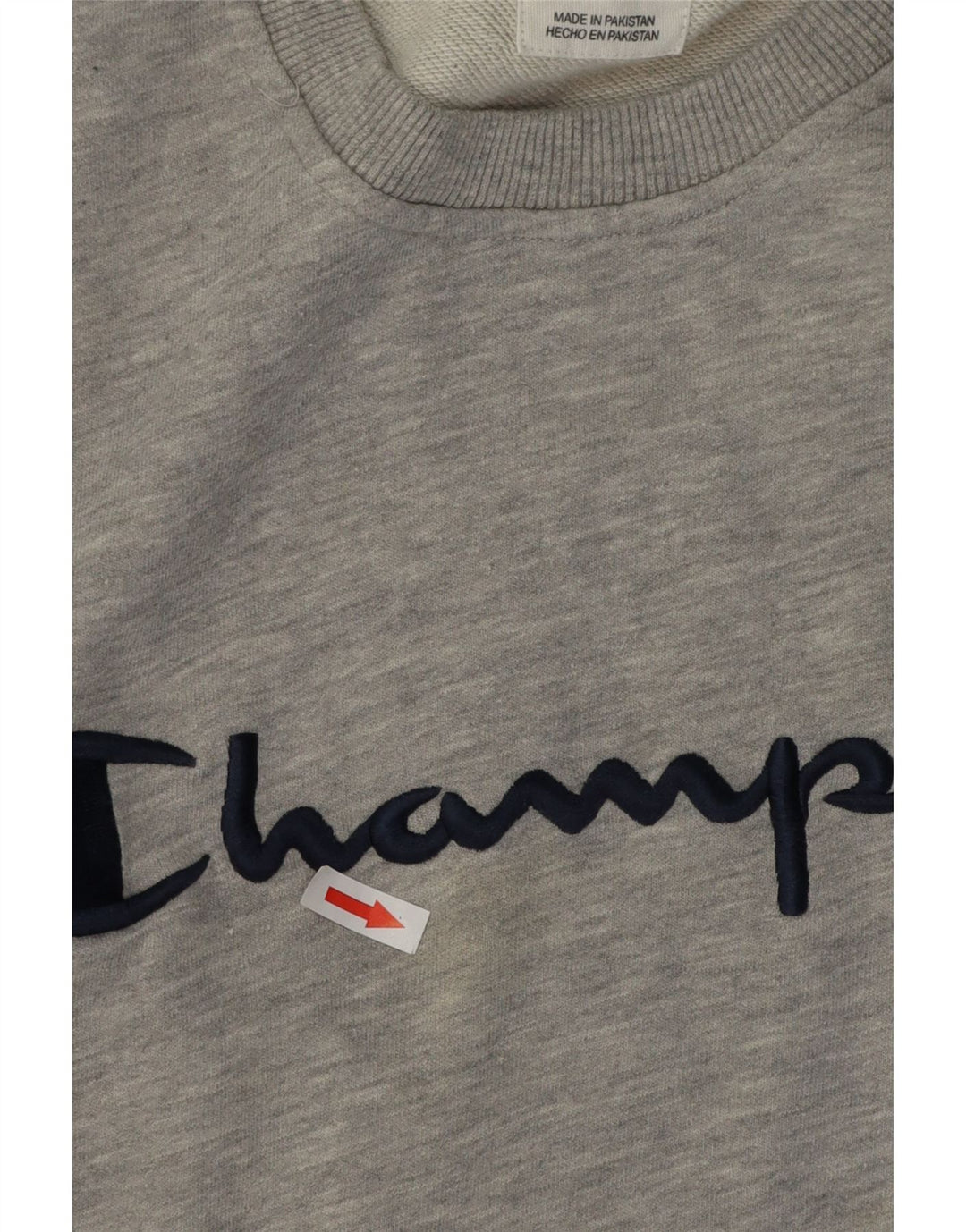 Felpa grafica da uomo Champion Jumper 2XL Cotone chiazzato grigio